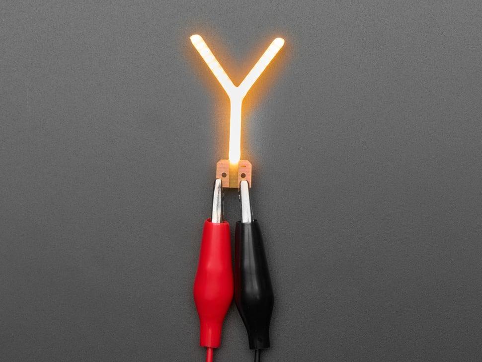 Adafruit Alfabet LED Filament - Warm Witte Letter "Y"