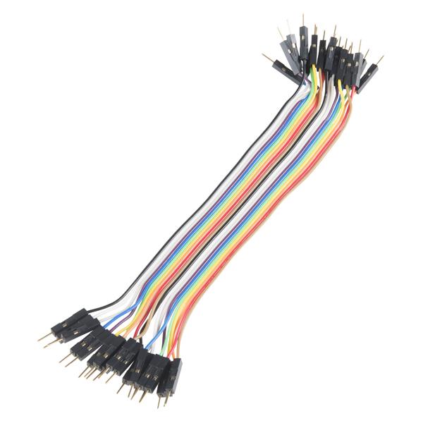 jumper wires - aangesloten 6" (M/M, 20 stuks)