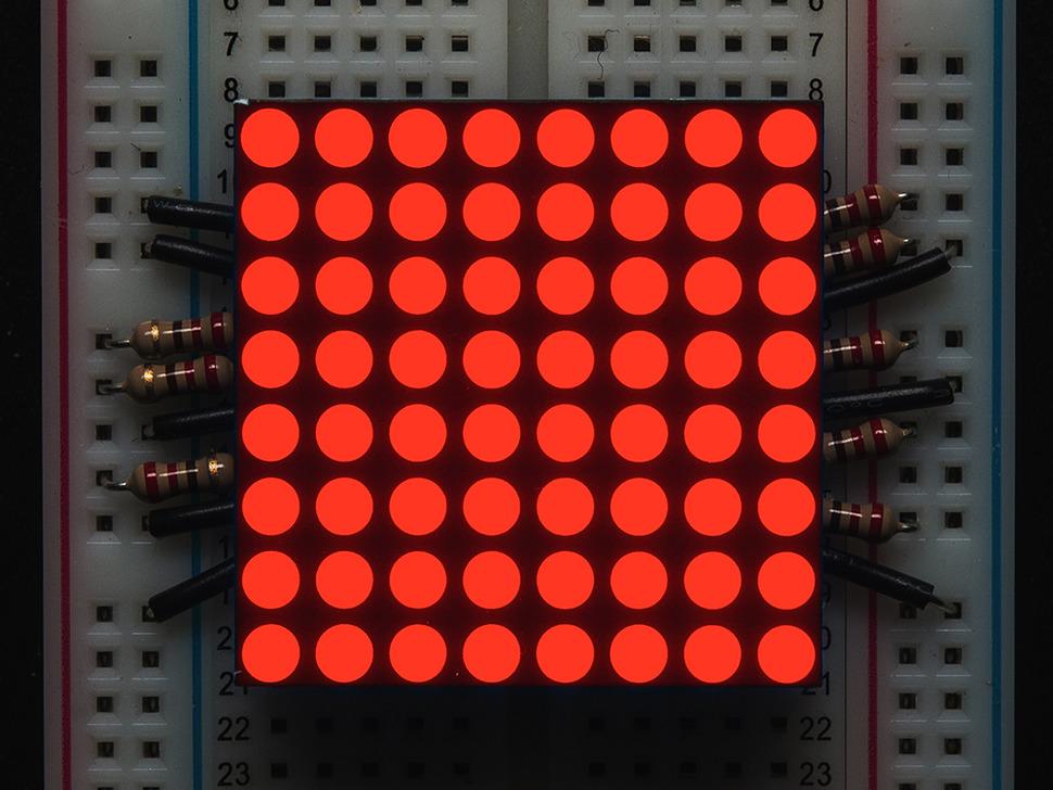 Adafruit Kleine 1,2" 8x8 ultraheldere rode LED-matrix