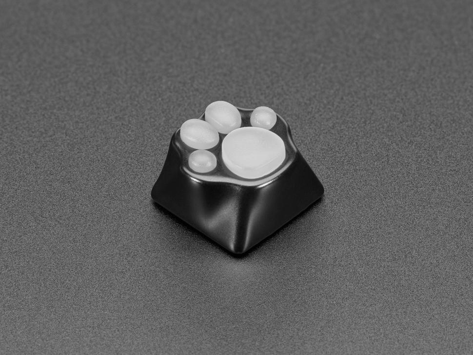 Adafruit Zwarte aluminium Kitty Paw-toetskap met doorschijnende siliconen tenen