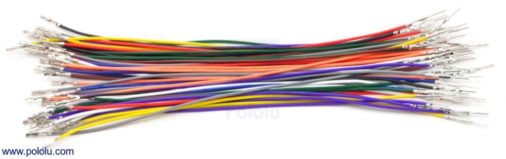 Wires with Pre-Crimped Terminals 50-Piece 10-Color Assortment M-F 6"