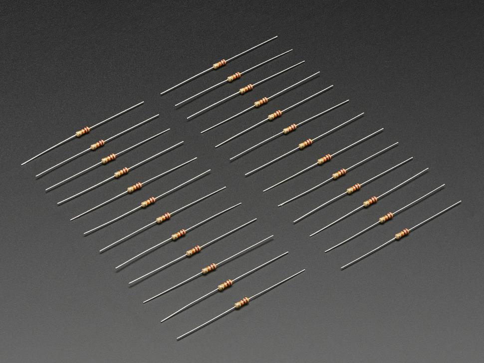 Adafruit through-hole weerstanden - 22K ohm 5% 1/4W - Verpakking van 25