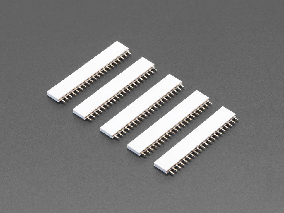 Adafruit 20-pins 0,1" female header - Wit - 5 stuks
