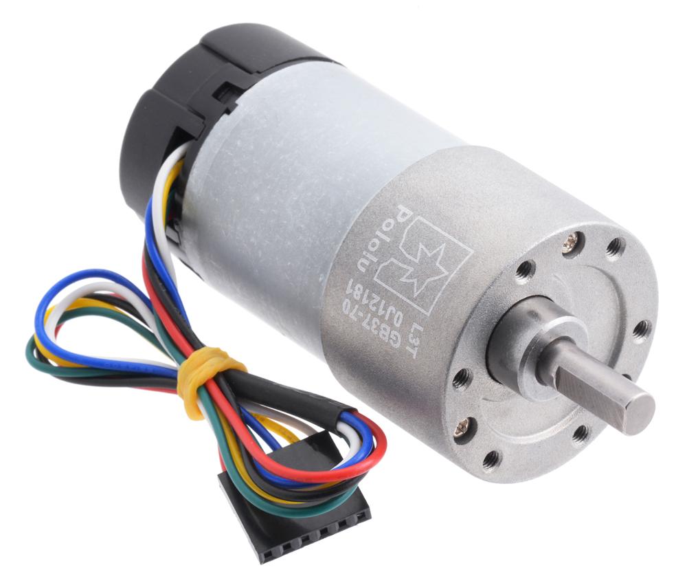 70:1 Metal Gearmotor 37Dx70L mm with 64 CPR Encoder (Helical Pinion)