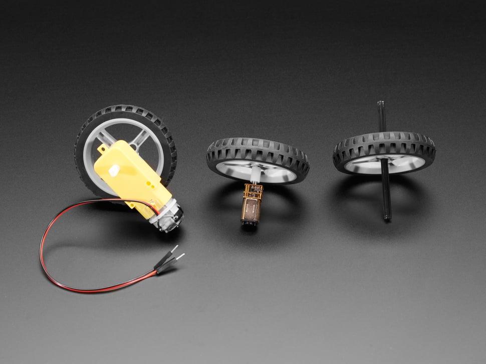 Adafruit Zwart Multi-Hub wiel voor TT / Lego of N20 motor - 65 mm diameter