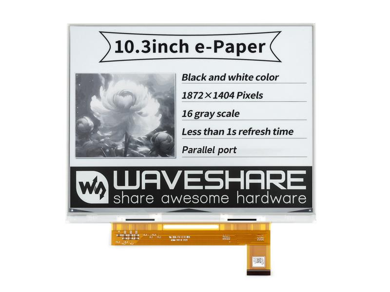 Waveshare Pantalla e-Paper e-Ink de 10.3 pulgadas, 1872×1404, Blanco ...
