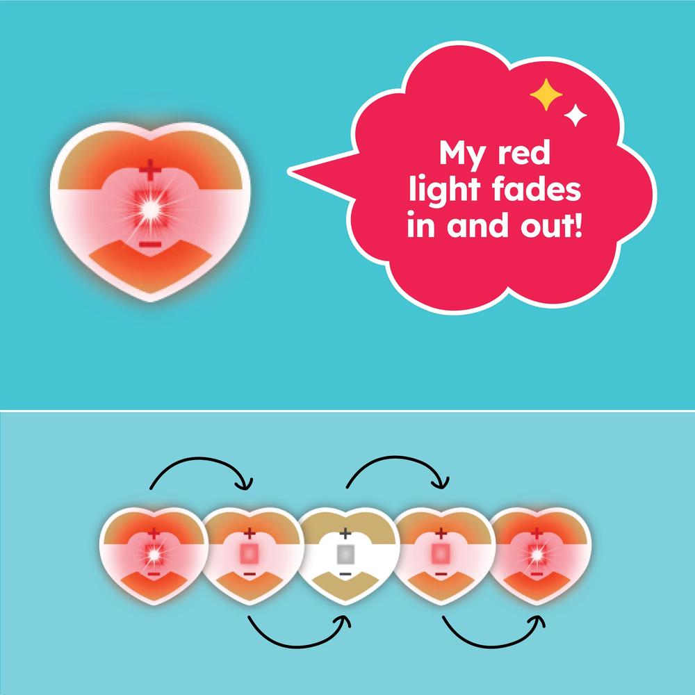 Led Coeur Rouge Autocollants de circuit LED coeur rouge (6 autocollants) - Opencircuit