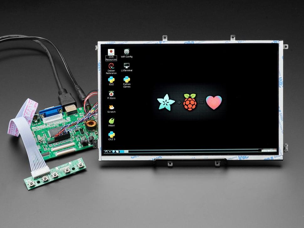 Adafruit 10,1" display & audio 1280x800 IPS - HDMI/VGA/NTSC/PAL