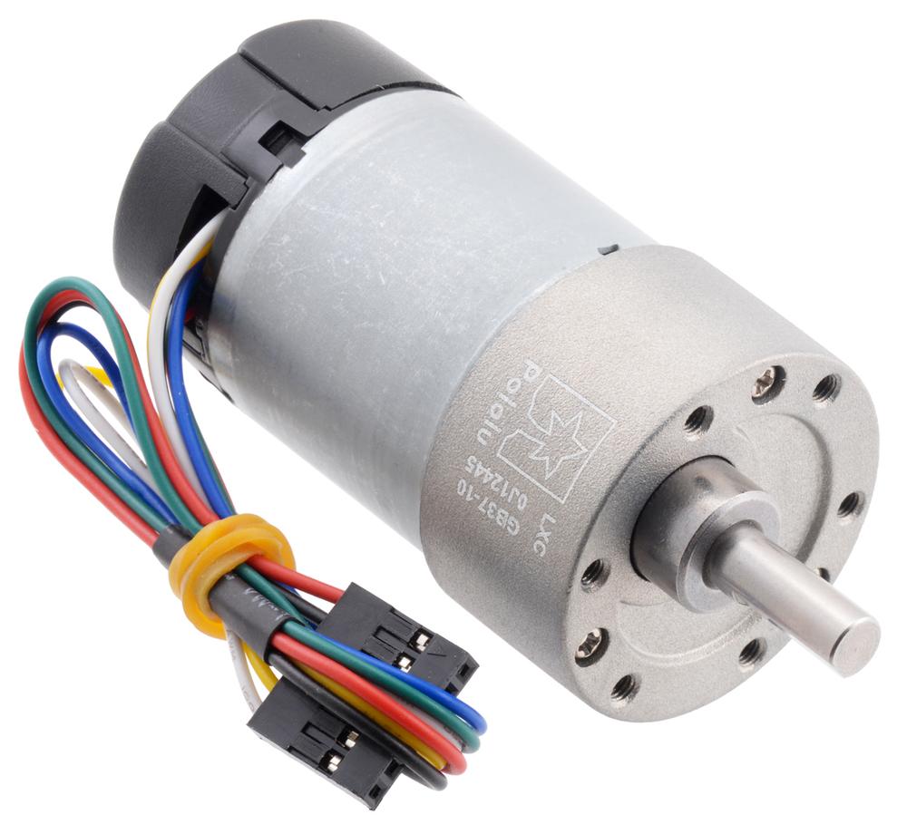 10:1 Metalen reductiemotor gearmotor mm 12V met 64 CPR Encoder (Helical pinion )