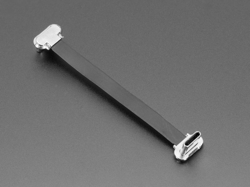 Adafruit Cable USB C a USB -C delgado en ángulo recto - 75 mm - Conectores opuestos