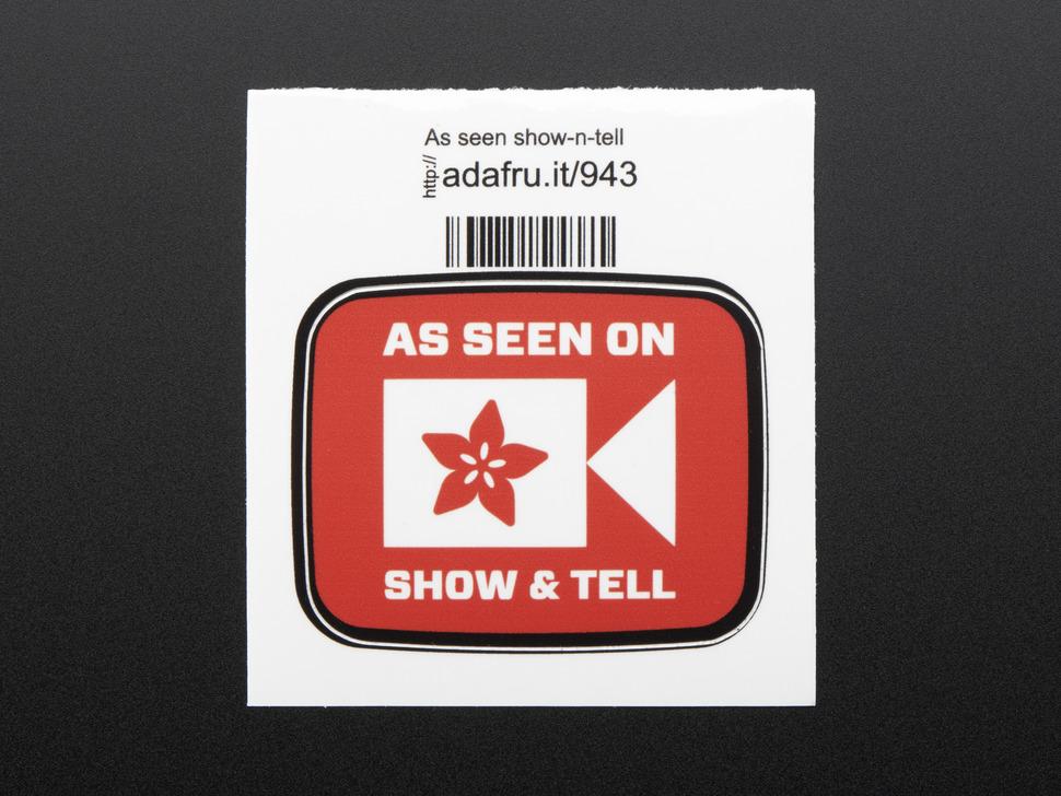 Adafruit ZOALS GEZIEN OP SHOW AND TELL - Sticker!