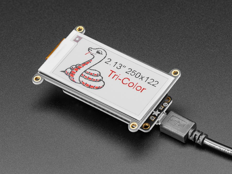 Adafruit 2,13" HD driekleuren eInk / ePaper display FeatherWing