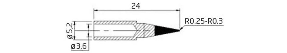 Velleman Punta di ricambio per VTSS300 saldatore - Diametro 0.3mm