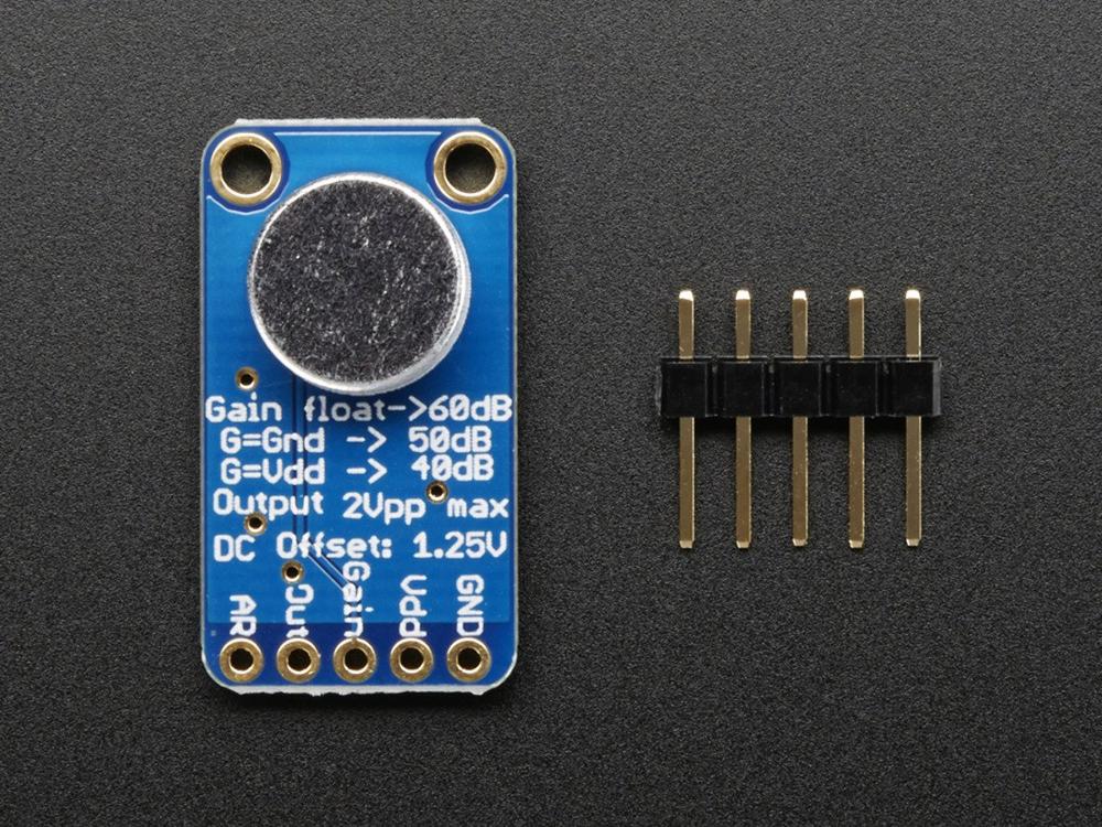 Adafruit Amplificador de microfone de eletreto - MAX9814 com controle automático de ganho