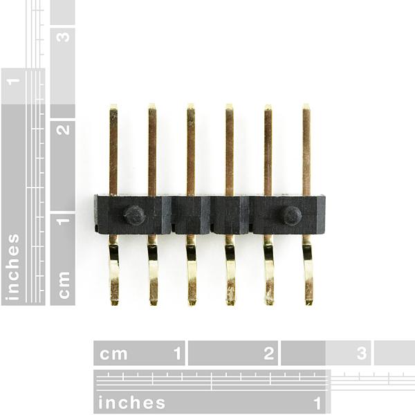 header - 6-pins male (SMD, 0,1", haakse hoek)