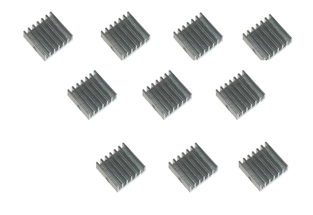Lot De 8 Dissipateurs Thermiques En Aluminium 50x50x17 Mm - Refroidissement Pour Composants électroniques (CPU, MOSFET, Puces) - Traitement Anodisé, Sans Adhésif