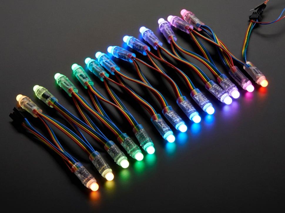 Adafruit 12 mm diffuse dunne digitale RGB LED-pixels (streng van 25)