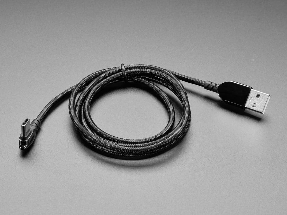 Adafruit Geweven USB kabel met USB Type A naar haakse USB Type C