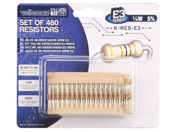 Set of 480 resistors (e3-series)
