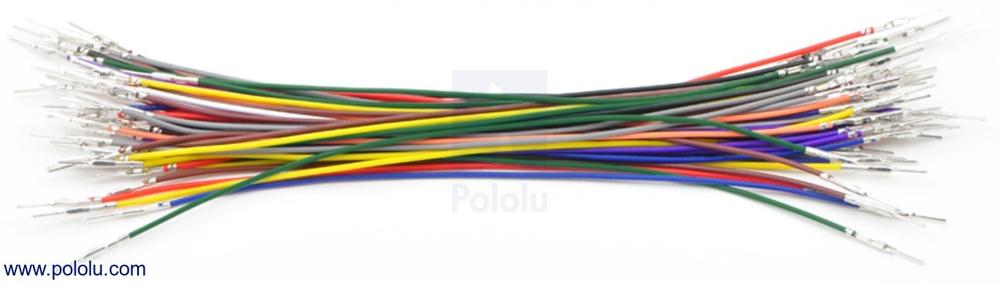 Wires with Pre-Crimped Terminals 50-Piece 10-Color Assortment M-M 6"
