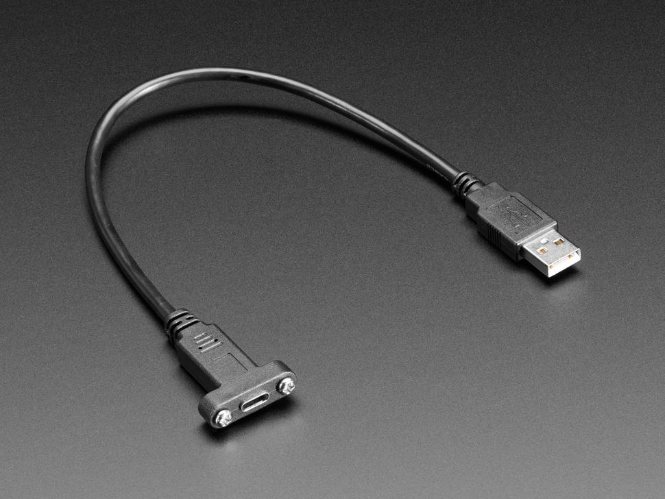 Adafruit Paneelmontagekabel USB C naar Type A - 30cm