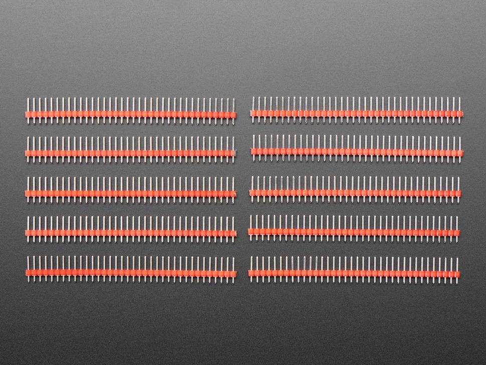Adafruit Break-away 0,1" 36-pins strip male header - Rood - 10 stuks