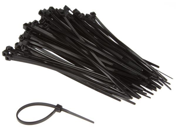 Nylon cable tie set - 2.5 x 100 mm - black (100 pcs)