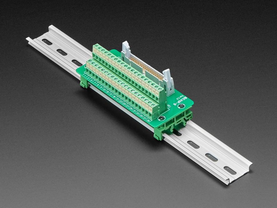 Adafruit DIN-rail 2x20 IDC naar aansluitblokadapter- breakout