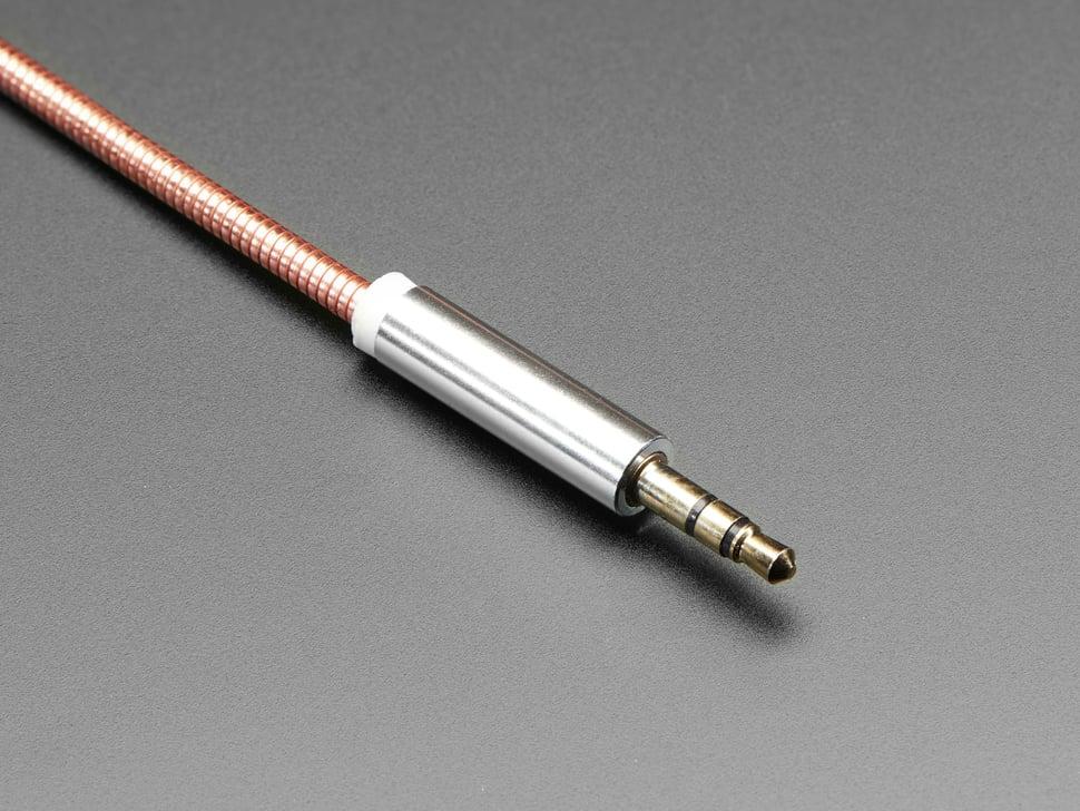 Adafruit 3,5 mm stereo male/male kabel - koperen metaal - 1 meter lang