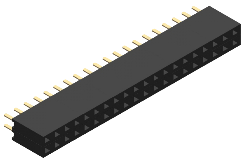 Female header 2x20 pin - 2.54mm - 5 stuks