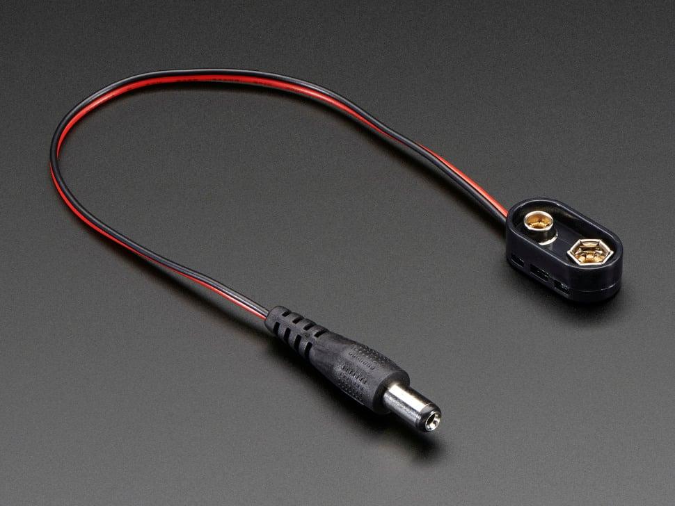 Adafruit 9V batterijclip met 5,5 mm/2,1 mm stekker