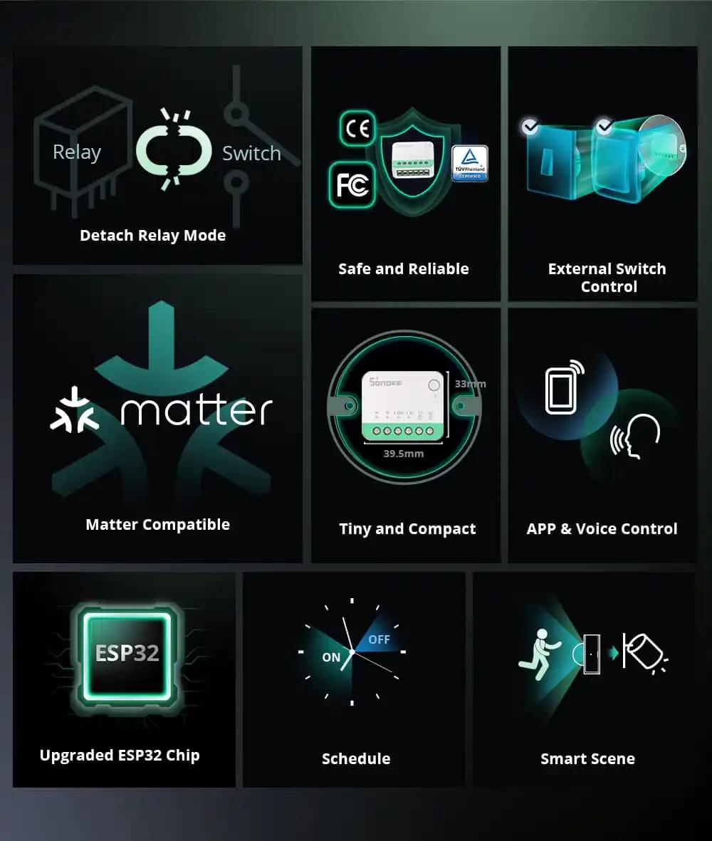 Smart Switch Wi Fi Sonoff Mini Extreme Abilitato Per Matter Opencircuit