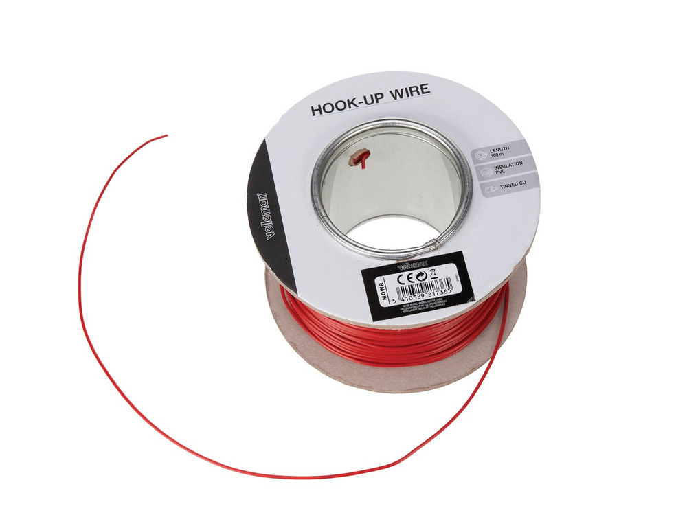 Velleman MONTAGEDRAAD ø 1.4 mm, 0.2 mm² Red Multi-Stranded Wire