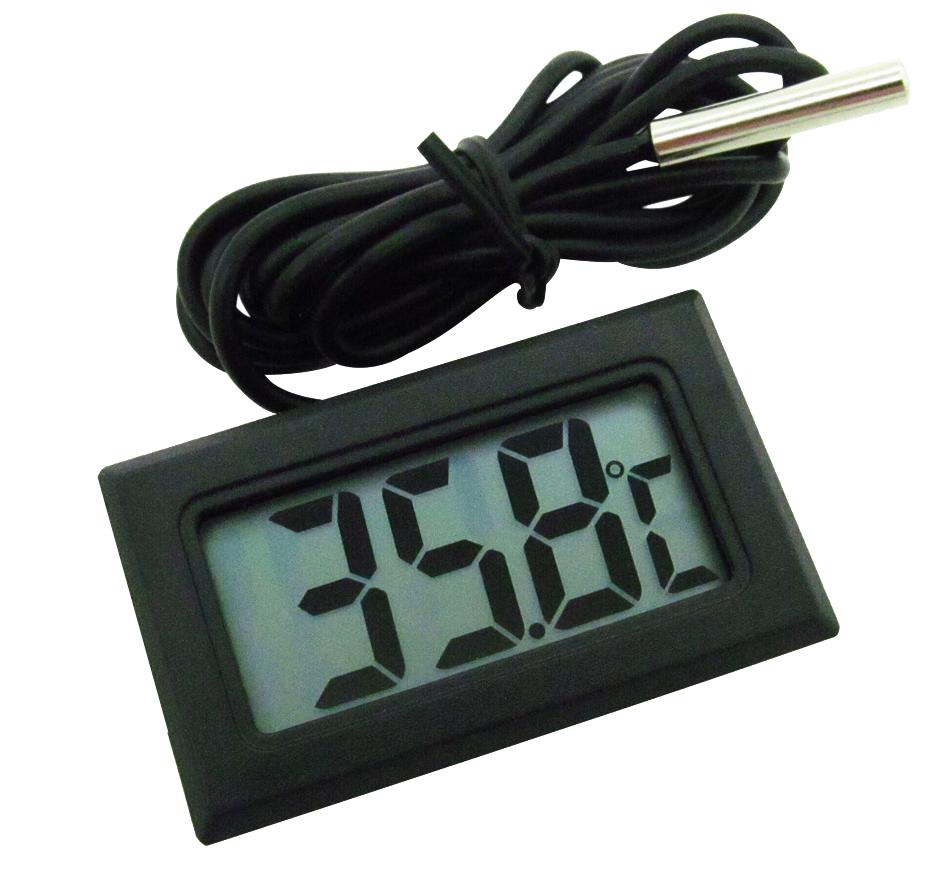 PEMENOL Thermomètre Numérique Double Affichage Rouge/Bleu - Sonde Étanche NTC Pour Intérieur Extérieur
