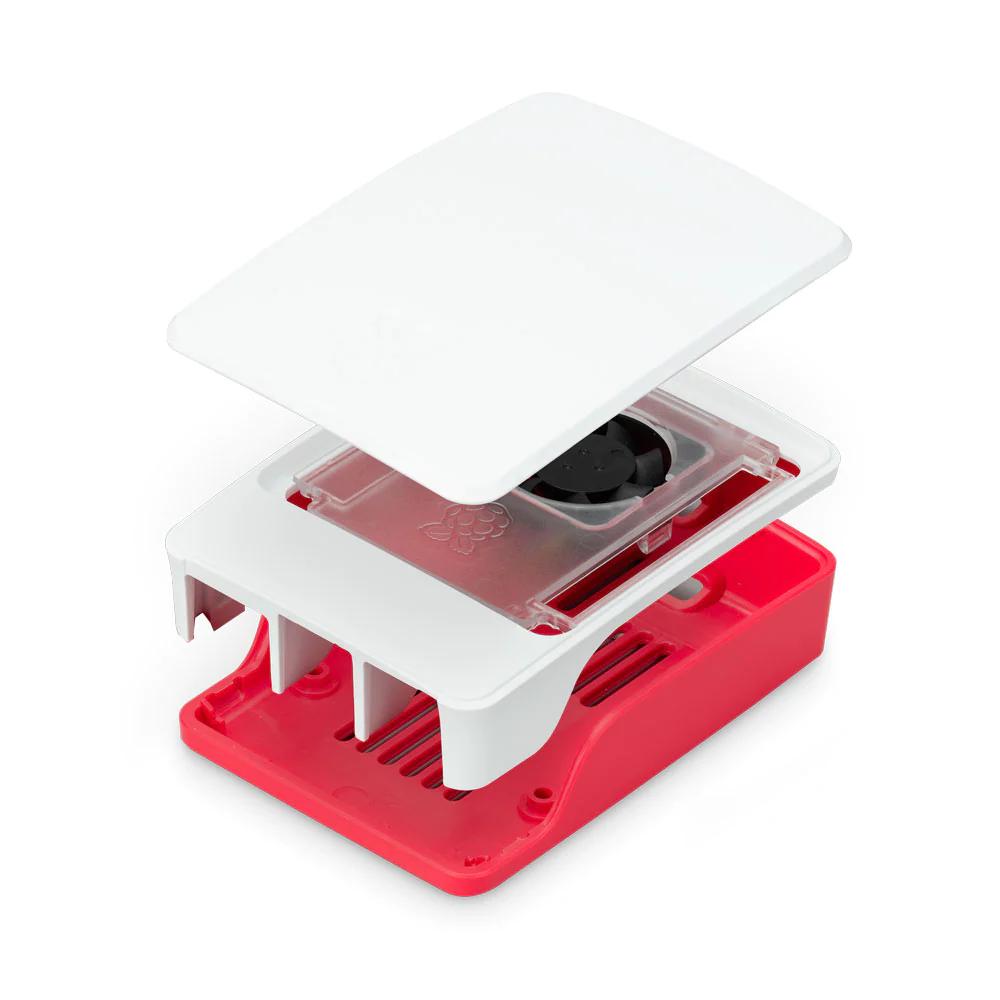 Raspberry pi behuizing for pi 5 punainen valkoinen opencircuit