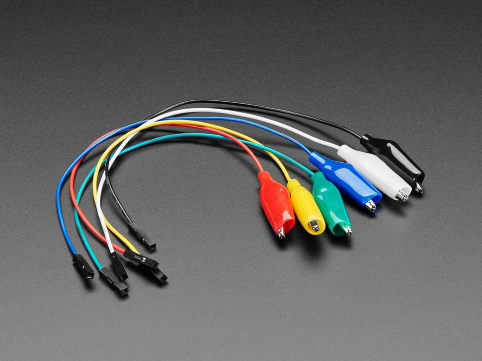Adafruit Kleine alligatorklem naar female jumper - 6 stuks