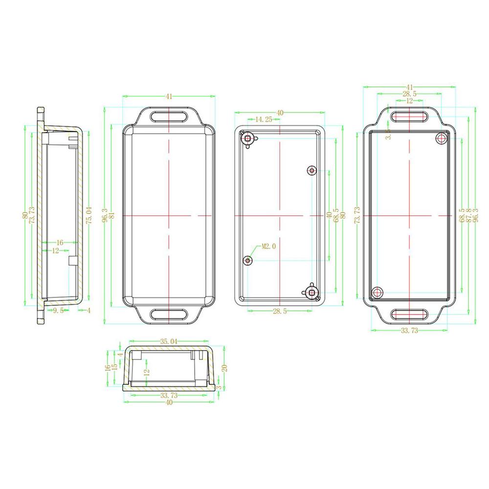 DFRobot Plastic Project Box Enclosure for FireBeetle - 3.15 x 1.61 x 0. ...