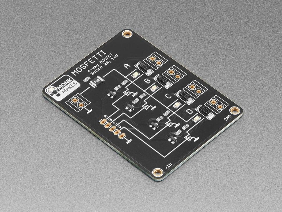 Adafruit Scheda driver MOSFET a 4 canali Mosfetti di Monk Makes