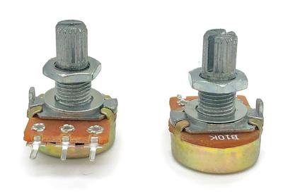 Paquet De 10) WH148 Potentiomètre Vertical Double Groupe, Flexion Vers L' Extérieur, 6 Broches B1M 1M Ohm Résistances Variables Axe Moleté De 15mm Capuchons De Bouton En Alliage D'aluminium