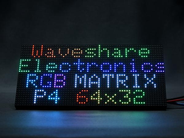 Waveshare RGB Full-Color LED Matrix Panel, 4mm Pitch, 64×32 Pixels ...