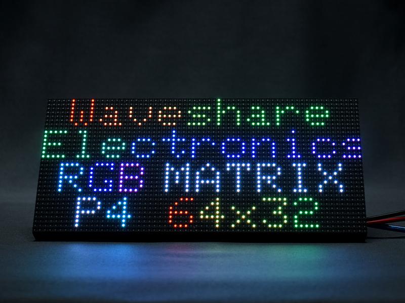 Waveshare RGB Full-Color LED Matrix Panel, 4mm Pitch, 64×32 Pixels ...