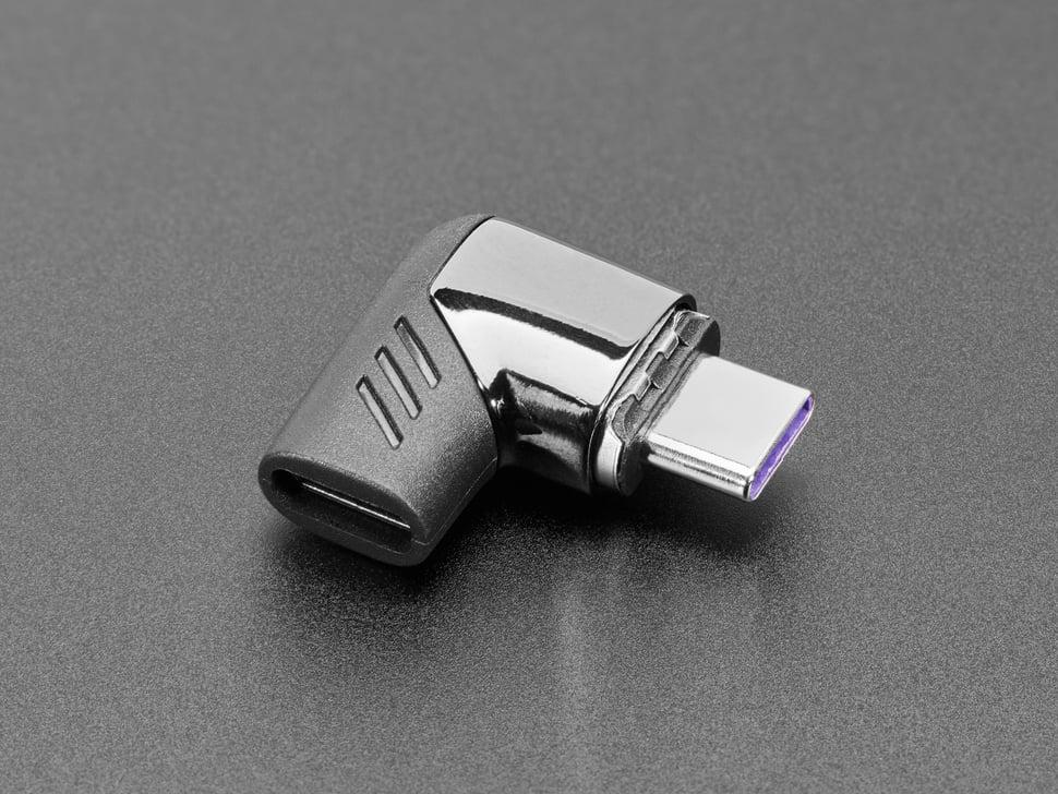 Adafruit Magnetische USB Type C-adapter met rechte hoek - 120W data en stroom