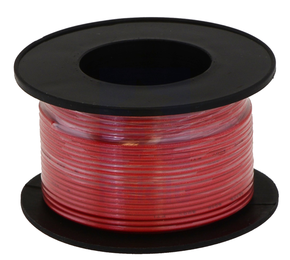 Fio de cobre flexível em carretel - vermelho - 20 AWG / 0,52 mm² - 12 metros