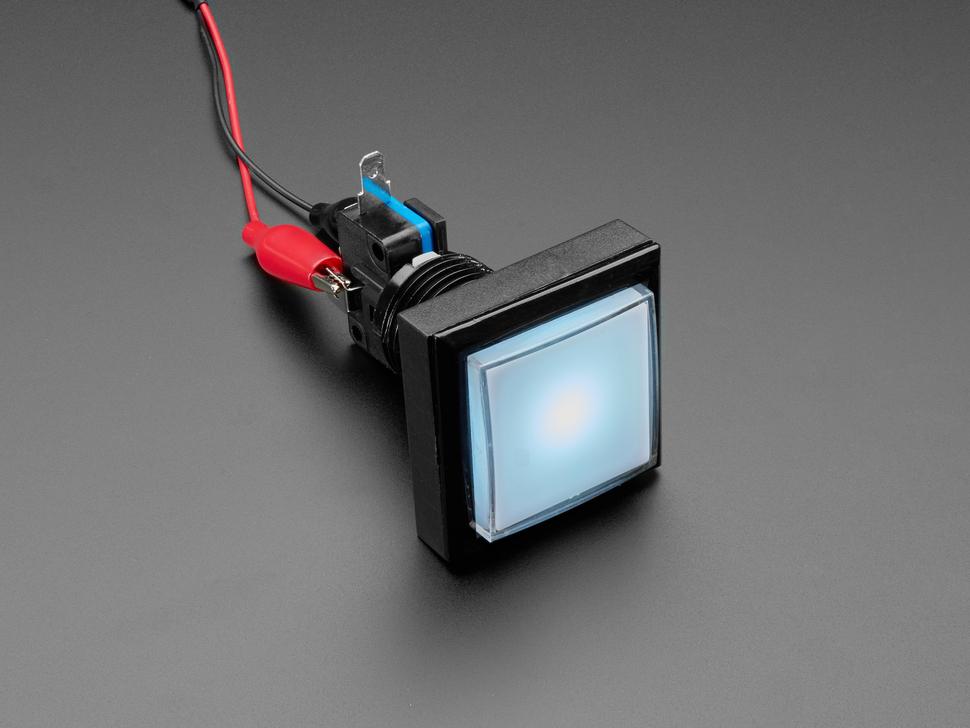 Adafruit LED verlichte drukknop - 44 mm vierkant