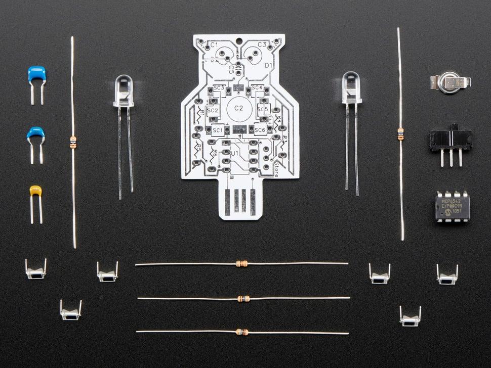 Adafruit Op zonne-energie werkende uilenknipperende LED-hangerset van Lumen Electronic
