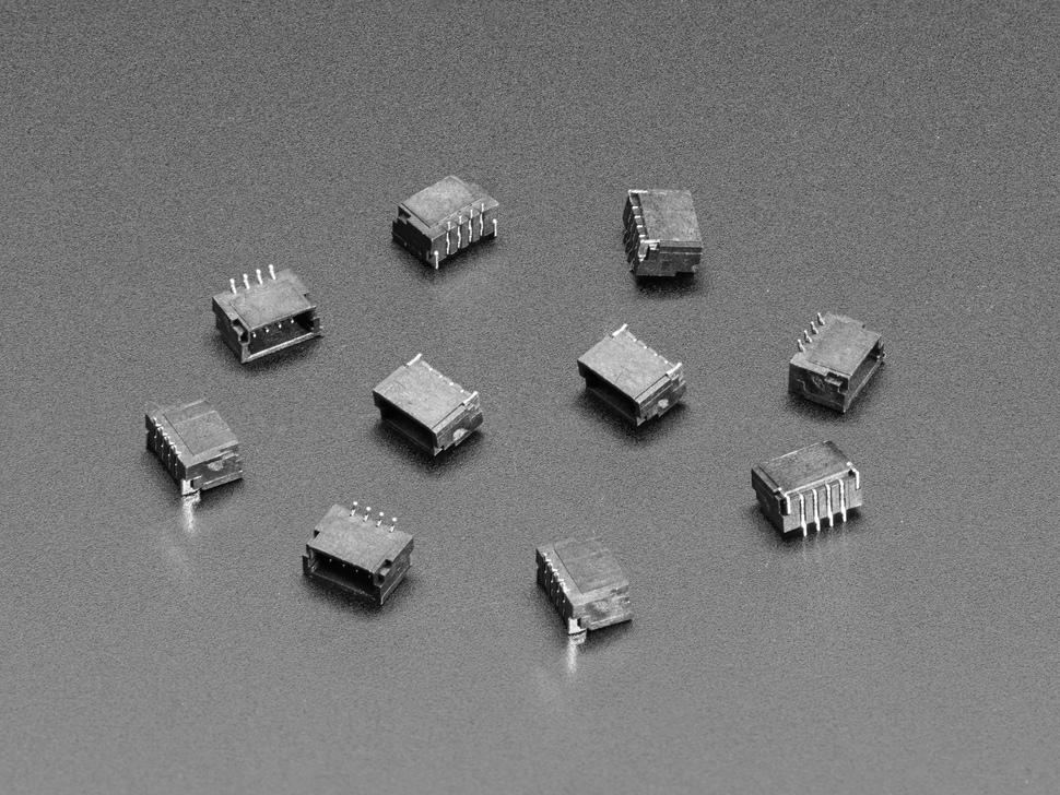 Adafruit 1 mm 4-pins verticale connector - JST SH-compatibel - verpakking van 10