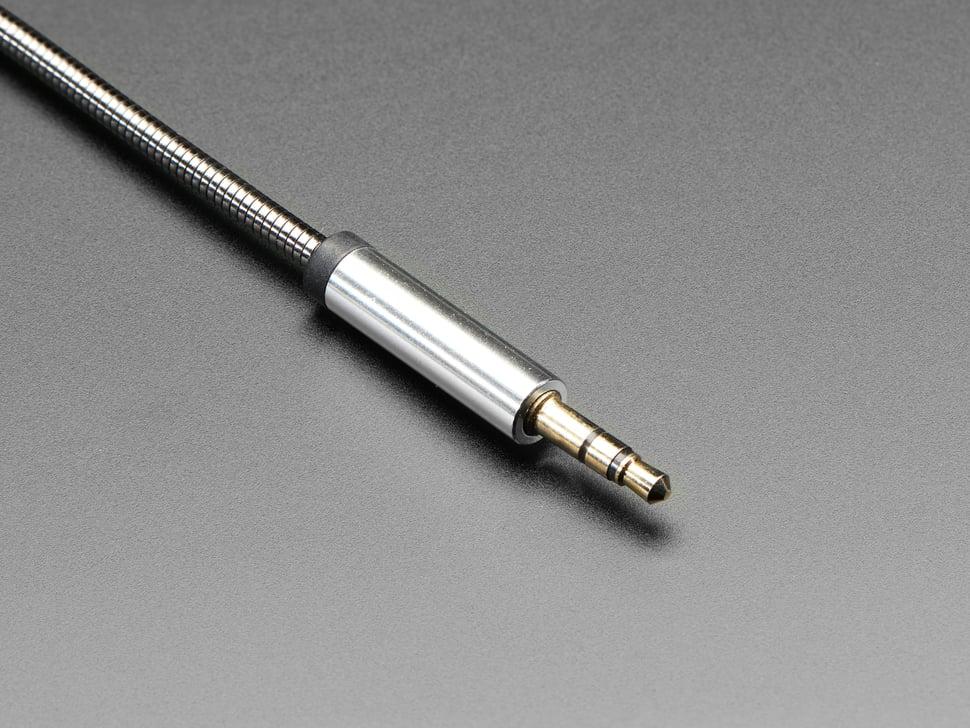 Adafruit 3,5 mm stereo male / mannelijke kabels - zwart metaal - 1 meter lang