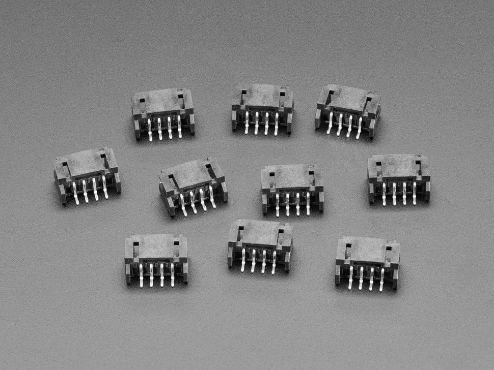 Adafruit 2 mm 4-pins horizontale connector - JST PH-compatibel - 10 stuks