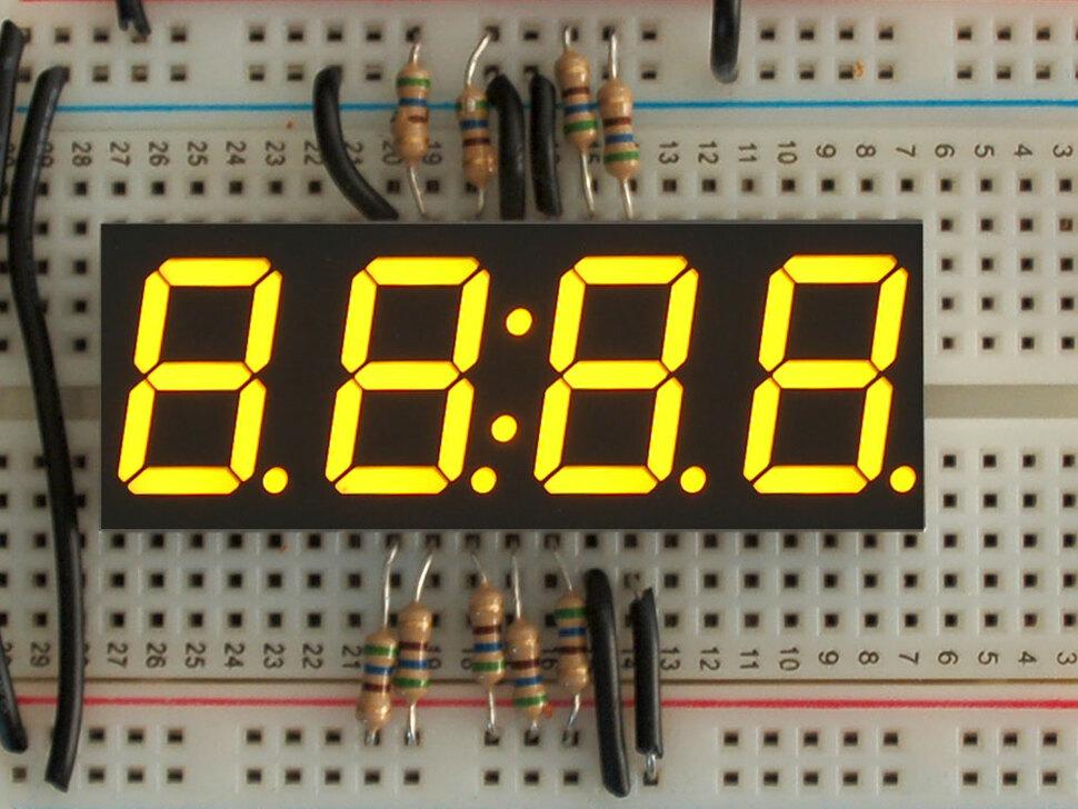 Adafruit Geel 7-segment display - cijferhoogte 0,56 inch