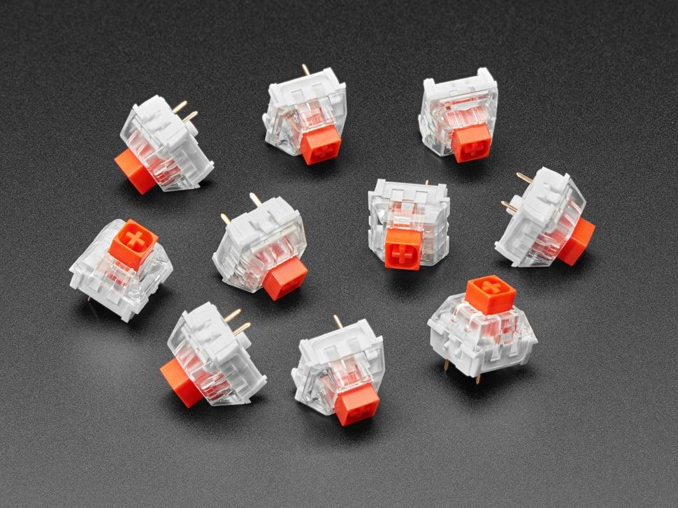 Adafruit Kailh mechanische sleutelschakelaars - Lineair rood - 10 stuks
